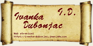Ivanka Dubonjac vizit kartica
